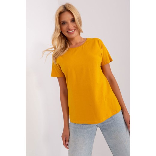 Ciemnożółta bluzka damska na co dzień z bawełny ze sklepu 5.10.15 w kategorii Bluzki damskie - zdjęcie 169708958