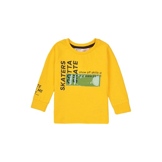 Żółta bluzka niemowlęca z długim rękawem i nadrukiem ze sklepu 5.10.15 w kategorii Kaftaniki i bluzki - zdjęcie 169708989