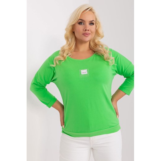 Bluzka plus size z rękawem 3/4 jasny zielony ze sklepu 5.10.15 w kategorii Bluzki damskie - zdjęcie 169709039