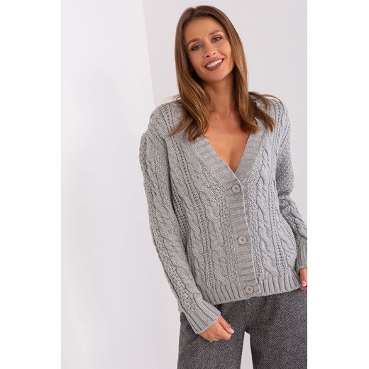 Sweter rozpinany z wełną szary ze sklepu 5.10.15 w kategorii Swetry damskie - zdjęcie 169709087