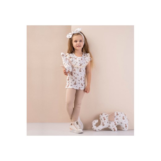 Bluzka bawełniana dziewczęca z krótkim rękawem Bunia ze sklepu 5.10.15 w kategorii Bluzki dziewczęce - zdjęcie 169709205