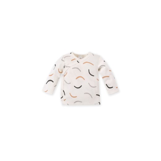Bawełniana bluzka niemowlęca z długim rękawem we wzorki - beżowa ze sklepu 5.10.15 w kategorii Kaftaniki i bluzki - zdjęcie 169709437