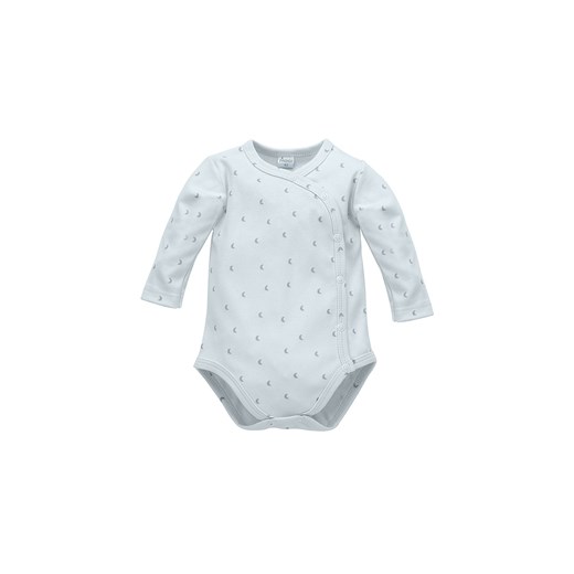 Niebieskie bawełniane body niemowlęce kopertowe w księżyce ze sklepu 5.10.15 w kategorii Body niemowlęce - zdjęcie 169709486
