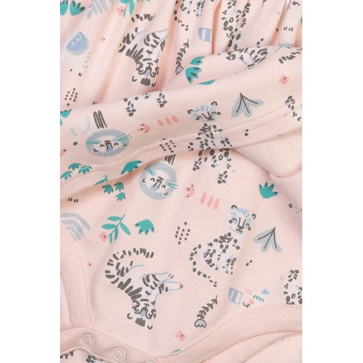 Bawełniane sukienko-body dla niemowlaka różowe Minoti 56/62 5.10.15
