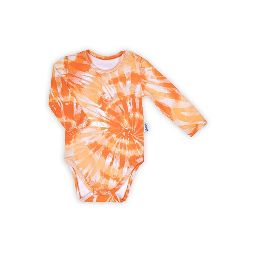 Bawełniane body niemowlęce we wzory pomarańczowe ze sklepu 5.10.15 w kategorii Body niemowlęce - zdjęcie 169709657