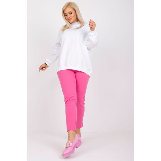 Biała dresowa bluza plus size bez kaptura Harmony ze sklepu 5.10.15 w kategorii Bluzy damskie - zdjęcie 169709819