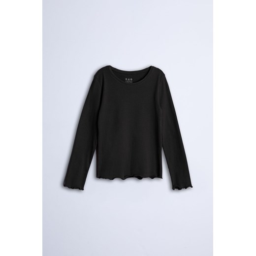 Czarna bluzka dziewczęca w drobne prążki - Limited Edition ze sklepu 5.10.15 w kategorii Bluzki dziewczęce - zdjęcie 169709897