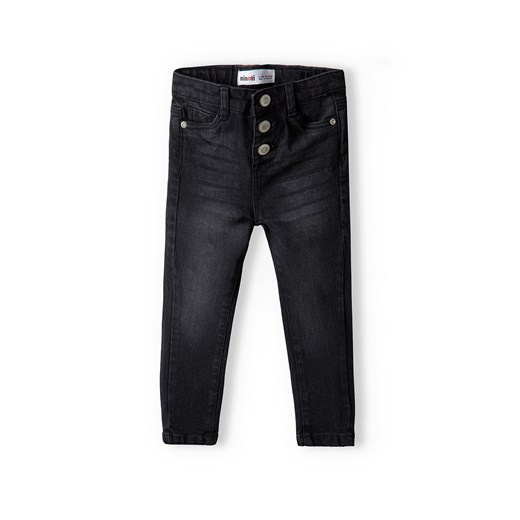 Czarne spodnie jeansowe skinny dla małej dziewczynki ze sklepu 5.10.15 w kategorii Spodnie dziewczęce - zdjęcie 169709898