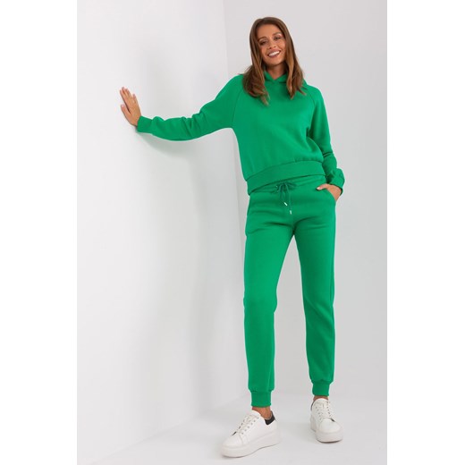 Zielony komplet basic z bluzą z kapturem ze sklepu 5.10.15 w kategorii Dresy damskie - zdjęcie 169709967