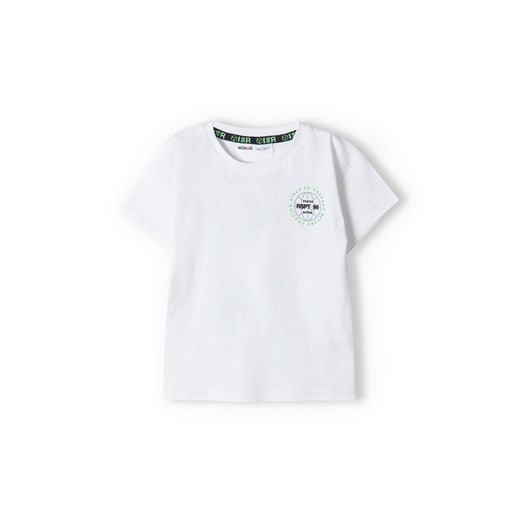 Biały t-shirt bawełniany dla chłopca z nadrukiem ze sklepu 5.10.15 w kategorii T-shirty chłopięce - zdjęcie 169710105