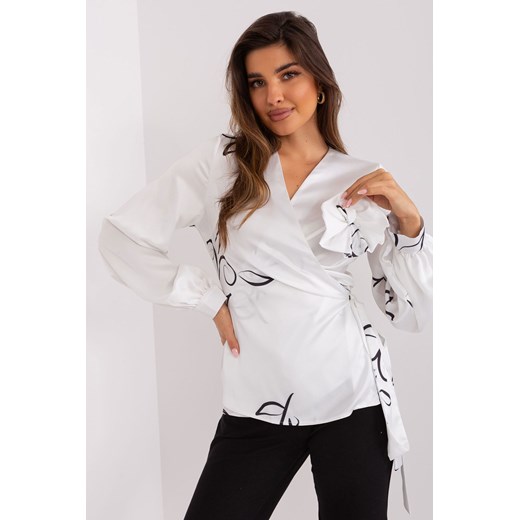 Biała bluzka wizytowa z printem ze sklepu 5.10.15 w kategorii Bluzki damskie - zdjęcie 169710186