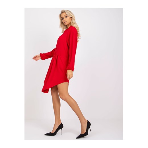Czerwona luźna sukienka koszulowa z guziczkami S/M 5.10.15