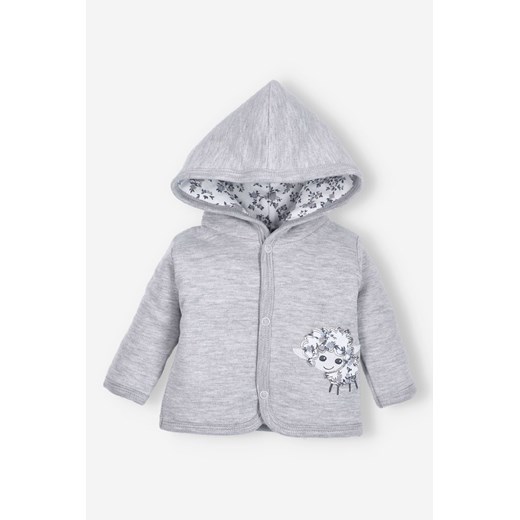 Ocieplana bluza niemowlęca dla dziewczynki szara z kapturem ze sklepu 5.10.15 w kategorii Bluzy i swetry - zdjęcie 169710685