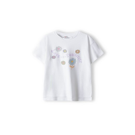 Komplet dla dziewczynki - biały t-shirt + krótkie spodenki Minoti 122/128 5.10.15