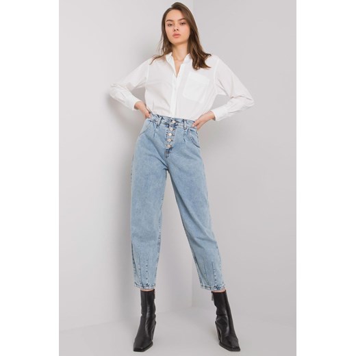 Niebieskie proste jeansy damskie ze sklepu 5.10.15 w kategorii Jeansy damskie - zdjęcie 169710715