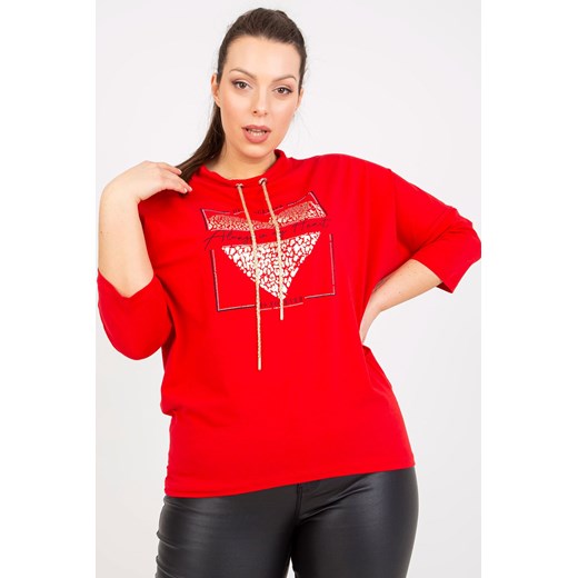 Czerwona bluzka plus size z nadrukiem ze sklepu 5.10.15 w kategorii Bluzki damskie - zdjęcie 169710757