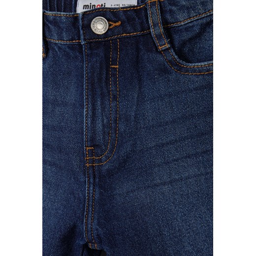 Ciemne jeansy o luźnym kroju dla dziewczynki z przetarciami Minoti 128/134 okazja 5.10.15