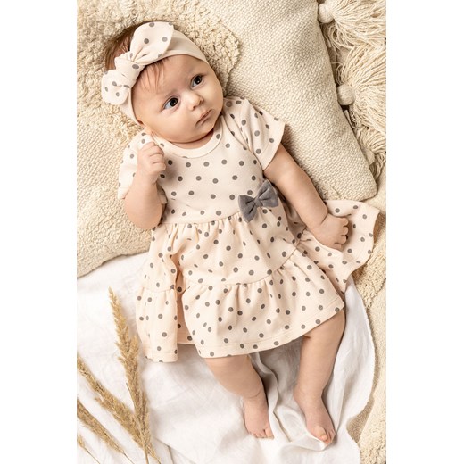 Sukienko-body z krótkim rękawem Sara ze sklepu 5.10.15 w kategorii Body niemowlęce - zdjęcie 169711135