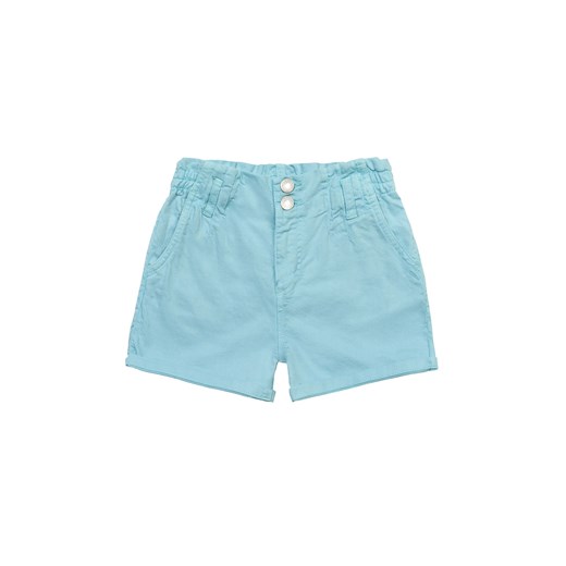 Bawełniane krótkie spodnie z elastyczną talią dla dziewczynki - niebieskie ze sklepu 5.10.15 w kategorii Spodenki dziewczęce - zdjęcie 169711406