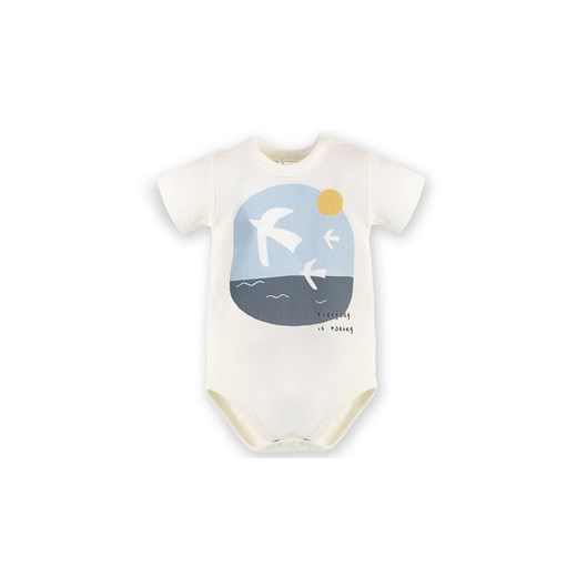 Body niemowlęce z krótkim rękawem ze 100% bawełny w kolorze ecru Pinokio 86 5.10.15