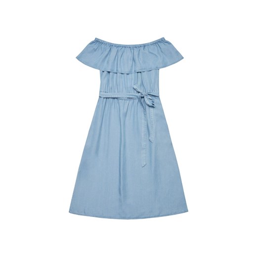 Niebieska sukienka z lyocellu - trapezowy króju ze sklepu 5.10.15 w kategorii Sukienki - zdjęcie 169711717