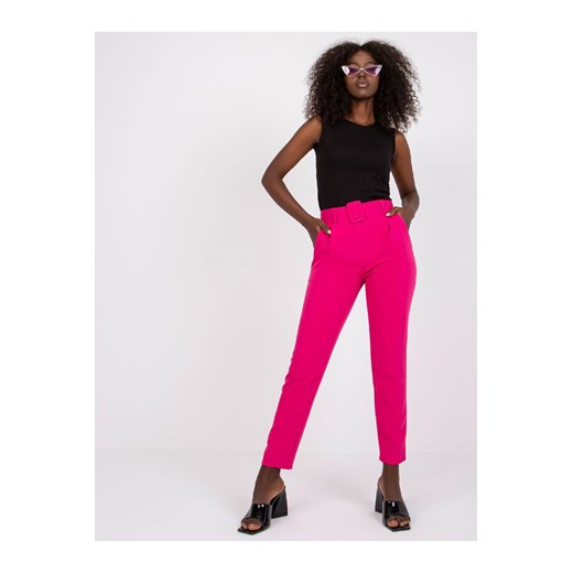 Różowe spodnie damskie z paskiem ze sklepu 5.10.15 w kategorii Spodnie damskie - zdjęcie 169711839