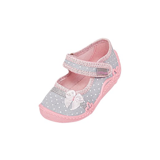 Kapcie niemowlęce szaro-różowe z usztywnianym zapiętkiem ze sklepu 5.10.15 w kategorii Buciki niemowlęce - zdjęcie 169711929