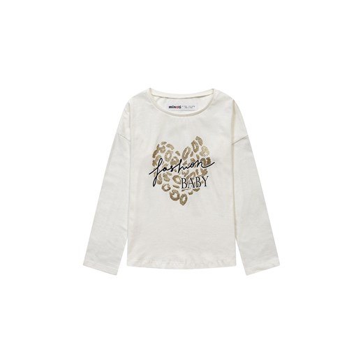 Bluzka dziewczęca bawełniana biała z sercem ze sklepu 5.10.15 w kategorii Bluzki dziewczęce - zdjęcie 169712056