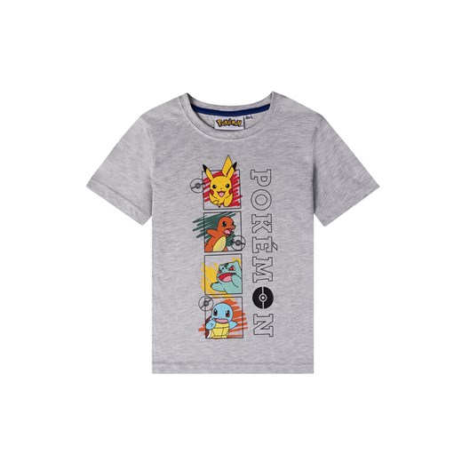 Koszuka dla chłopca z krótkim rękawem POKÉMON szara Pokemon 152 5.10.15