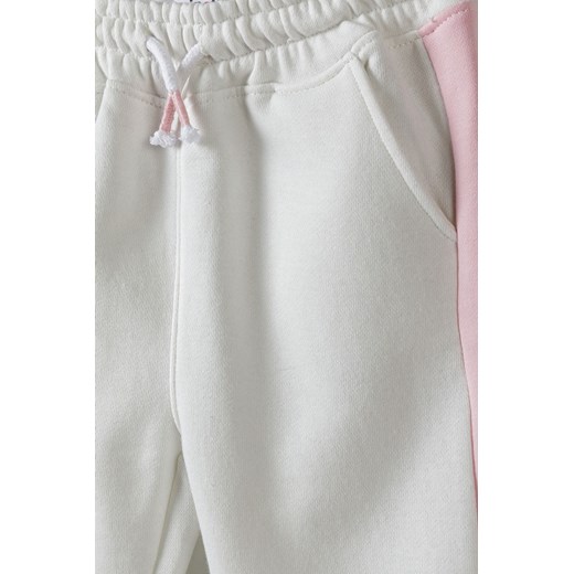 Szare spodnie dresowe niemowlęce z różowymi paskami Minoti 86/92 okazja 5.10.15