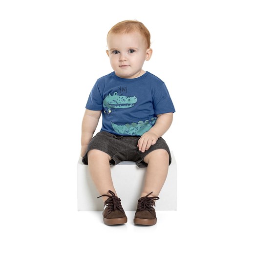 Komplet chłopięcy t-shirt z krokodylem i spodenki ze sklepu 5.10.15 w kategorii Komplety niemowlęce - zdjęcie 169712406