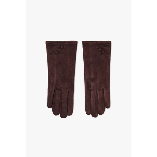 Zamszowe rękawiczki damskie ciemnobrązowe one size okazyjna cena 5.10.15