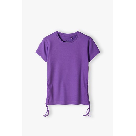 Fioletowa prążkowana koszulka dziewczęca z regulacją po bokach Lincoln & Sharks By 5.10.15. 158 5.10.15