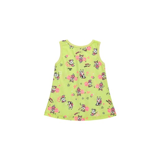 Limonkowa bawełniana sukienka niemowlęca z nadrukiem Bee Loop 92 5.10.15