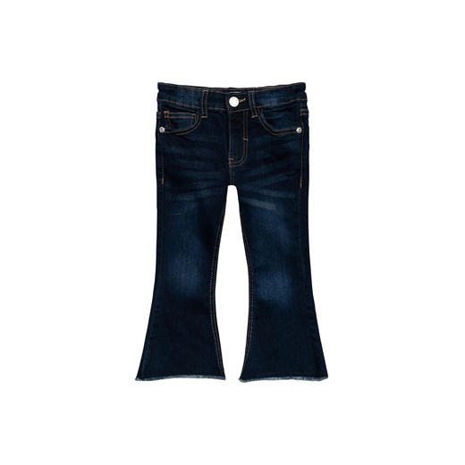 Ciemne spodnie jeansy typu flare dla dziewczynki ze sklepu 5.10.15 w kategorii Spodnie dziewczęce - zdjęcie 169713135