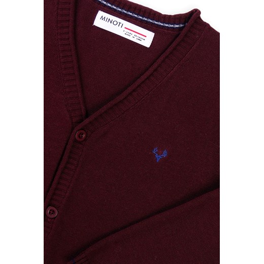Klasyczny sweter z zapięciem na guziki oraz haftem dla chłopca Minoti 122/128 promocja 5.10.15