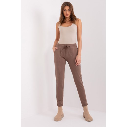 Spodnie dresowe z prostymi nogawkami brązowy ze sklepu 5.10.15 w kategorii Spodnie damskie - zdjęcie 169713276