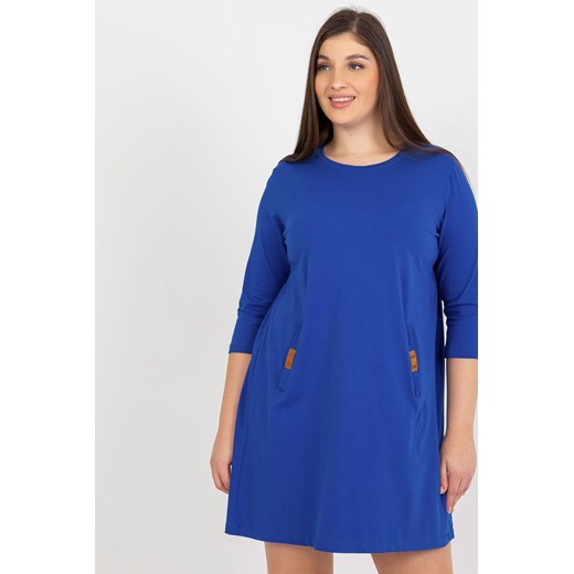 Kobaltowa mini sukienka plus size z kieszeniami Dalenne L/XL 5.10.15