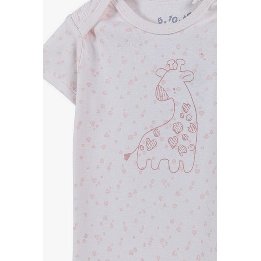 Różowy rampers niemowlęcy - różowy z żyrafą 5.10.15. 80 5.10.15