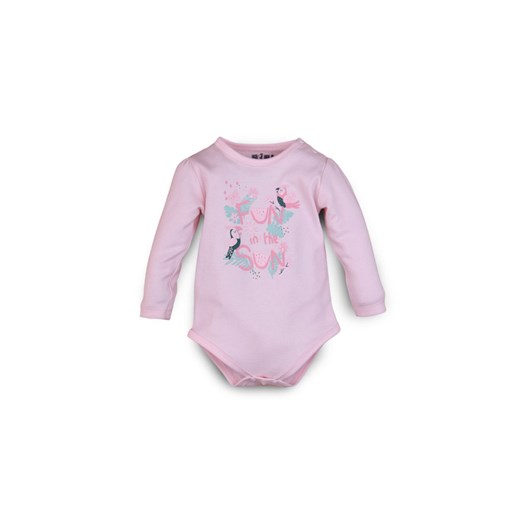 Bawełniane body niemowlęce z długim rękawem - różowe ze sklepu 5.10.15 w kategorii Body niemowlęce - zdjęcie 169713907