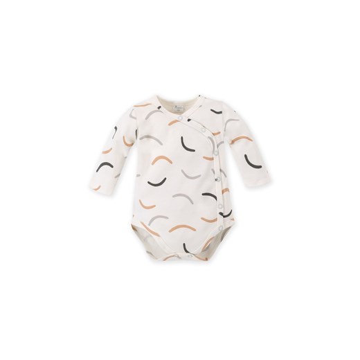 Bawełniane body kopertowe niemowlęce we wzorki - beżowe ze sklepu 5.10.15 w kategorii Body niemowlęce - zdjęcie 169714087