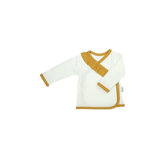 Kopertowa bluzka w kremowym kolorze z ozdobną falbanką ze sklepu 5.10.15 w kategorii Kaftaniki i bluzki - zdjęcie 169714116