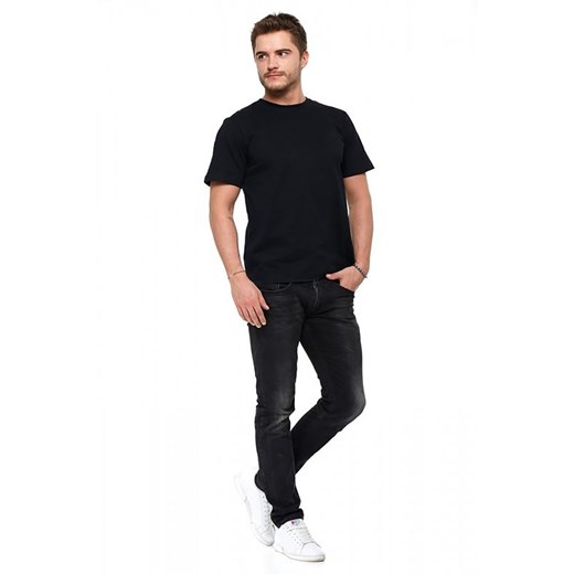 Bawełniany t -shirt męski z okrągłym dekoltem - 2 pak - czarny - szary ze sklepu 5.10.15 w kategorii T-shirty męskie - zdjęcie 169714288