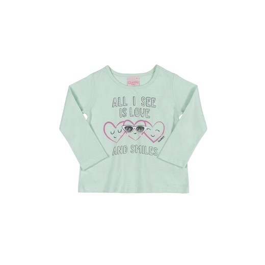 Miętowa bluzka dla niemowlaka z nadrukiem ze sklepu 5.10.15 w kategorii Kaftaniki i bluzki - zdjęcie 169714596