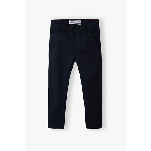 Granatowe spodnie chinosy bawełnianie chłopięce ze sklepu 5.10.15 w kategorii Spodnie chłopięce - zdjęcie 169714855