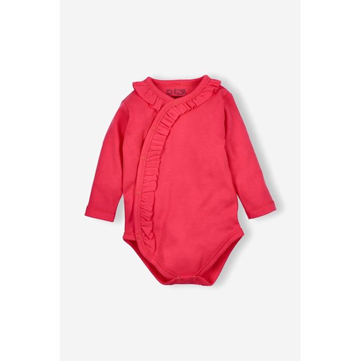 Body niemowlęce z bawełny organicznej dla dziewczynki w kolorze malinowym ze sklepu 5.10.15 w kategorii Body niemowlęce - zdjęcie 169714857