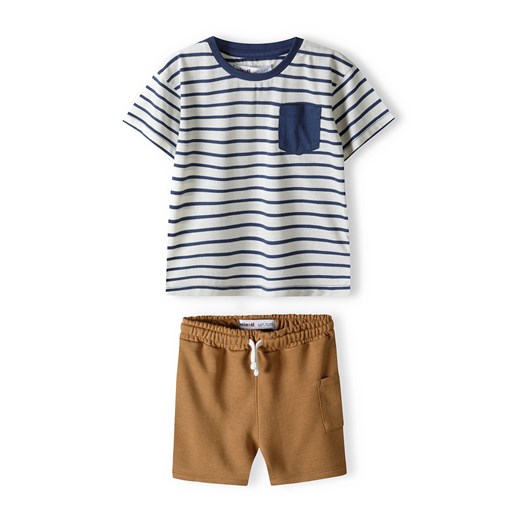 Komplet ubrań dla niemowlaka - t-shirt z bawełny + szorty dresowe ze sklepu 5.10.15 w kategorii Komplety niemowlęce - zdjęcie 169714938