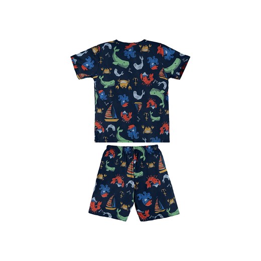 Dwuczęściowa bawełniana piżama chłopięca w zwierzęta morskie Up Baby 98 okazyjna cena 5.10.15
