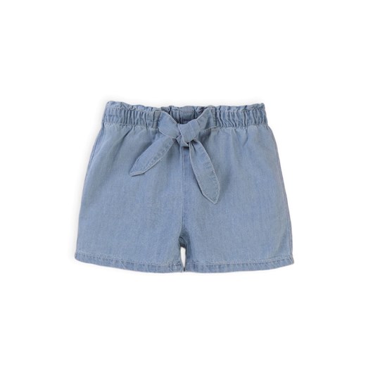 Jeansowe szorty typu paperbag dla dziewczynki ze sklepu 5.10.15 w kategorii Spodenki dziewczęce - zdjęcie 169715378