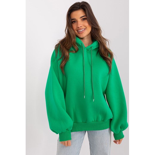 Zielona dresowa bluza basic o kroju oversize ze sklepu 5.10.15 w kategorii Bluzy damskie - zdjęcie 169715508